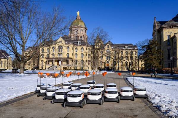 Robot food delivery launches at the University of Notre Dame